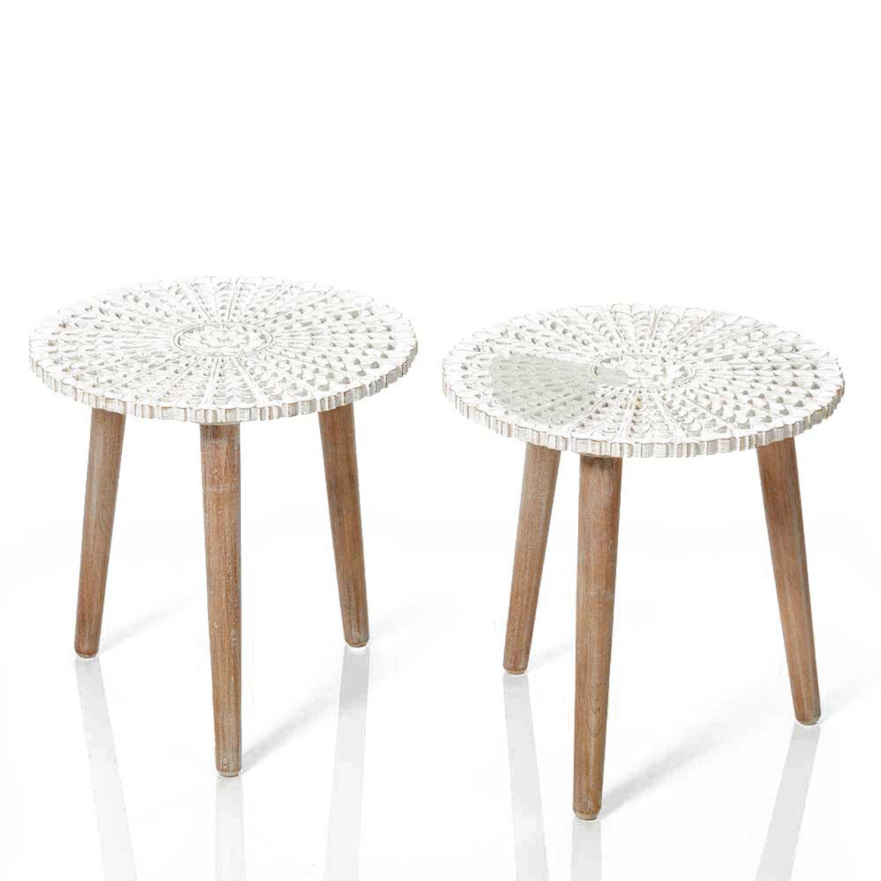 Khilana Carved Tables - Set of 2
