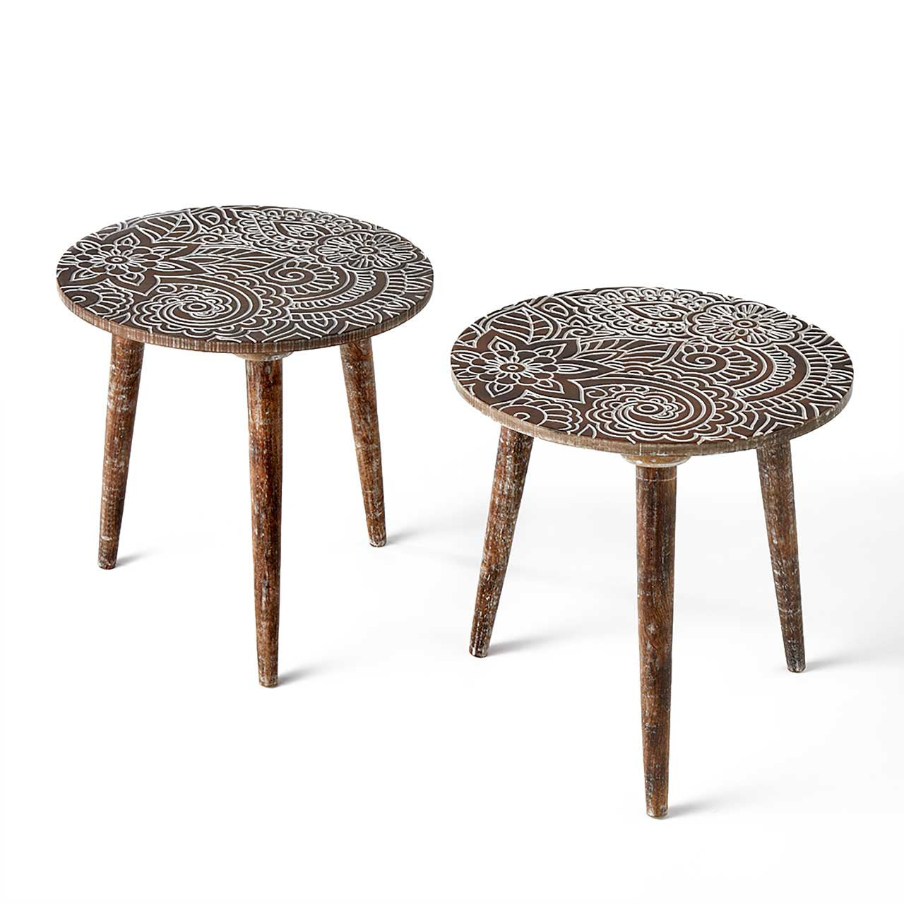 Kairi Carved Tables - Set of 2